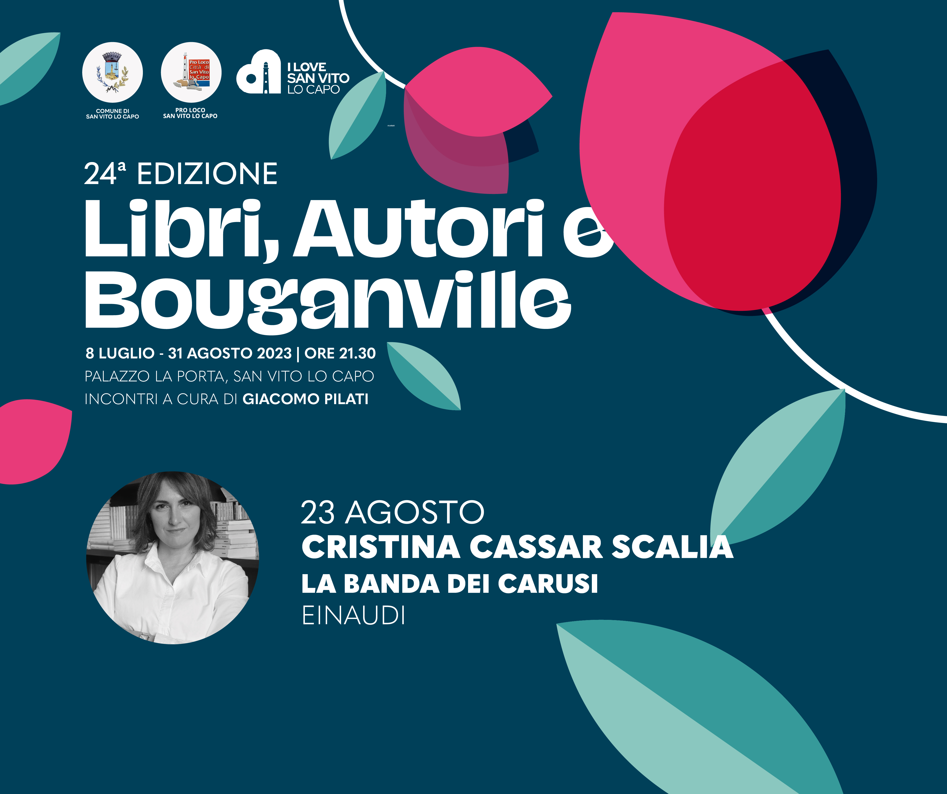 Mercoledì 23 agosto Cristina Cassar Scalia a Libri autori e bouganville 